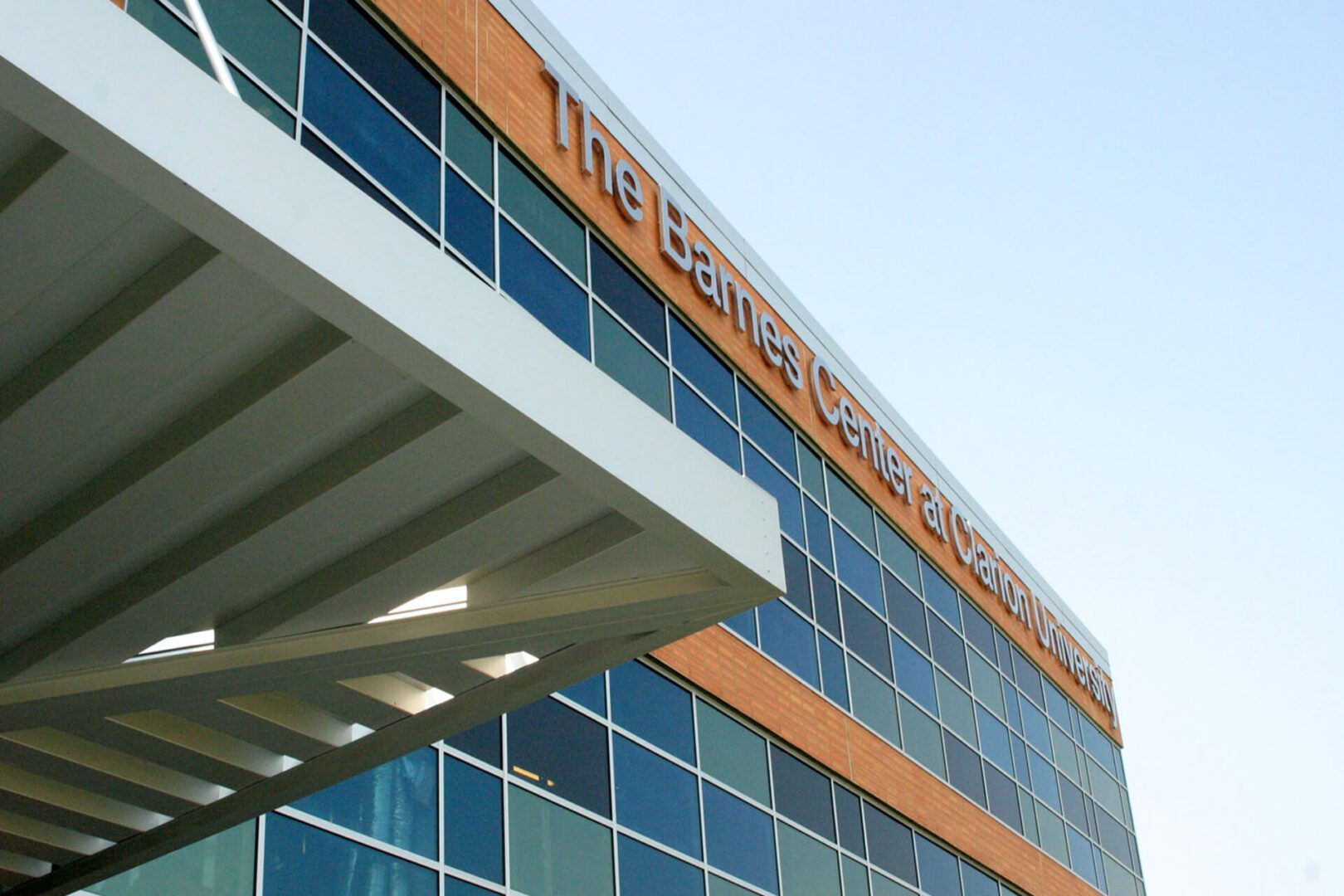 Modern glass building of The George Washington University.