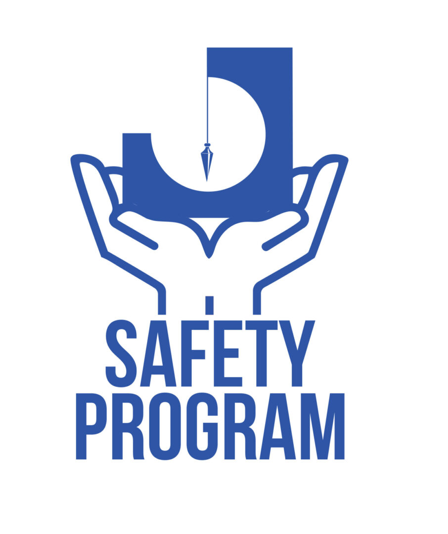 Hands cradling blue safety program logo